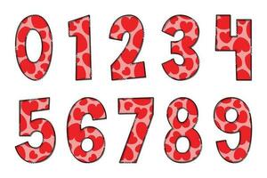 Handcrafted Big Love Numbers. Color Creative Art Typographic Design vector