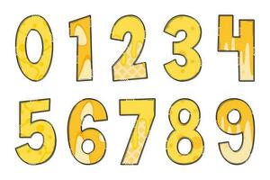Handcrafted Say Cheese Numbers. Color Creative Art Typographic Design vector