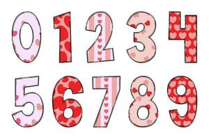 Handcrafted More Love Numbers. Color Creative Art Typographic Design vector