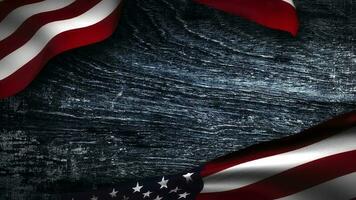 lazo Estados Unidos bandera ondulación en viento con blanco madera video