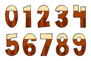 Handcrafted Beer Numbers. Color Creative Art Typographic Design vector