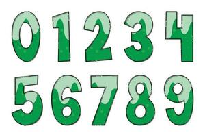 Handcrafted Green Beer Numbers. Color Creative Art Typographic Design vector