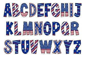 Adorable Handcrafted American Nations Font Set vector