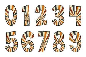 Adorable Handcrafted Sunburst Number Set vector