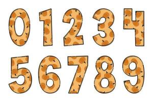 Adorable Handcrafted Yellow Pumpkin Number Set vector
