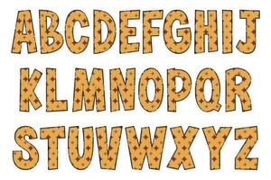 Adorable Handcrafted Happy Autumn Font Set vector