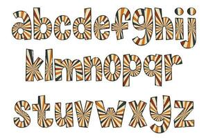 Adorable Handcrafted Sunburst Font Set vector