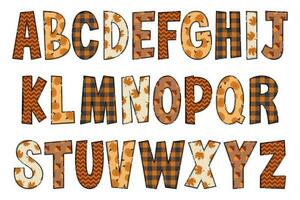 Adorable Handcrafted Hello Fall Font Set vector