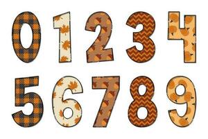 Adorable Handcrafted Hello Fall Number Set vector