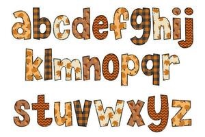 Adorable Handcrafted Hello Fall Font Set vector