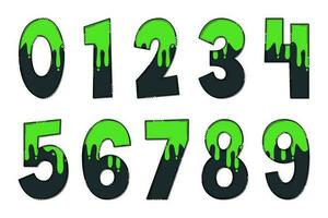 Adorable Handcrafted Green Slime Number Set vector