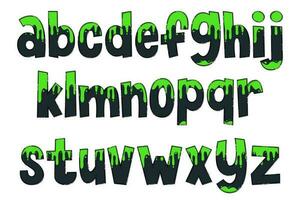 Adorable Handcrafted Green Slime Font Set vector