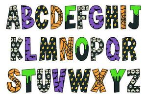 Adorable Handcrafted Happy Halloween Font Set vector