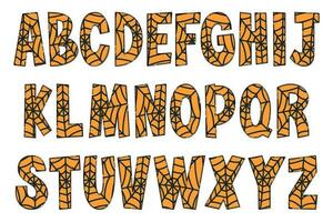 Adorable Handcrafted Spider Web Font Set vector