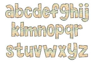 Adorable Handcrafted Groovy Wave Font Set vector