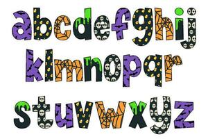 Adorable Handcrafted Happy Halloween Font Set vector