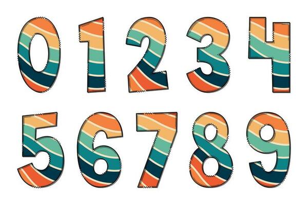 Adorable Handcrafted Retro Line Number Set