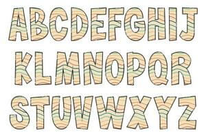 Adorable Handcrafted Groovy Wave Font Set vector