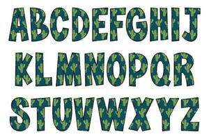 Adorable Handcrafted Cactus Font Set vector
