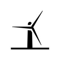 wind power Icon, turbine isolated on the white background vector