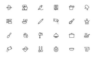 Simple Set of Cooking Related Vector Line Icons