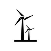 wind power Icon, turbine isolated on the white background vector