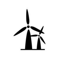 wind power Icon, turbine isolated on the white background vector