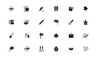 Simple Set of Cooking Related Vector Line Icons