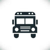 vector negro autobús colegio icono aislado en blanco antecedentes