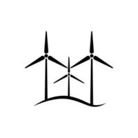 wind power Icon, turbine isolated on the white background vector