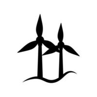 wind power Icon, turbine isolated on the white background vector