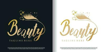 Eyelash logo icon with creative and  beauty concept premium vector