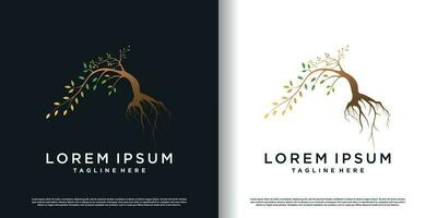 nature tree logo design with creative concept premium vector