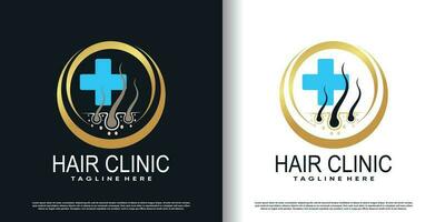 hair care logo icon with creative concept  premium vector