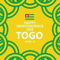 Togo independence day celebration vector template for social media with intertwined ribbon flag.