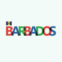 Barbados' colorful typography with its vectorized national flag. Caribbean country RGB typography. vector