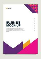 Vector business mock up with gradient colored circle pattern decoration. White colored company important document cover.