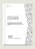 Vector annual report template with grey halftone pattern. Suitable for company, business, school, government, and organization.