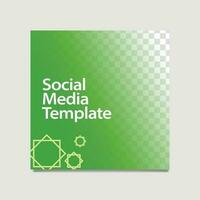 Islamic theme social media post template with green background and octagonal stars. Suitable for carousel, microblog, internet advertising, photo frame, and promotion media. vector