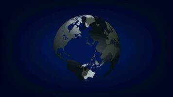 Earth Rotation Animation. Globe Spinning Seamless Loop. 4K Video. video