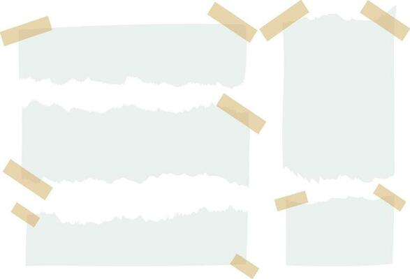 set of paper Torn paper with tape icon collection