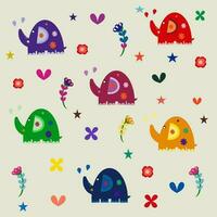 vector elephant pattern