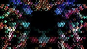 Abstract background with a neon cubes motion. Stock Video Effects VJ Loop Abstract Animation.