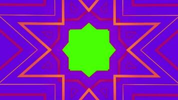 Purple background with a Green screen star shapes motion animated. Abstract background transition with chroma key video