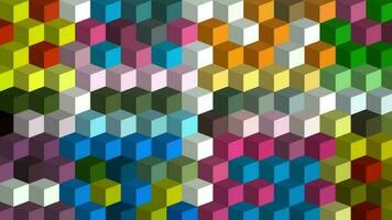 abstract background made of colorful 3d cubes motion. 3D animation of seamless loop background of sunny bright color cubes rotating. Great for presentations. video