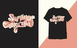 sencillo tipografía surf camiseta diseño vector
