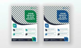 Creative medical healthcare flyer poster template design vector