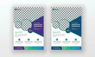 Creative medical healthcare flyer poster template design vector