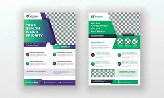 Creative medical healthcare flyer poster template design vector