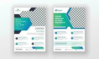 Creative medical healthcare flyer poster template design vector